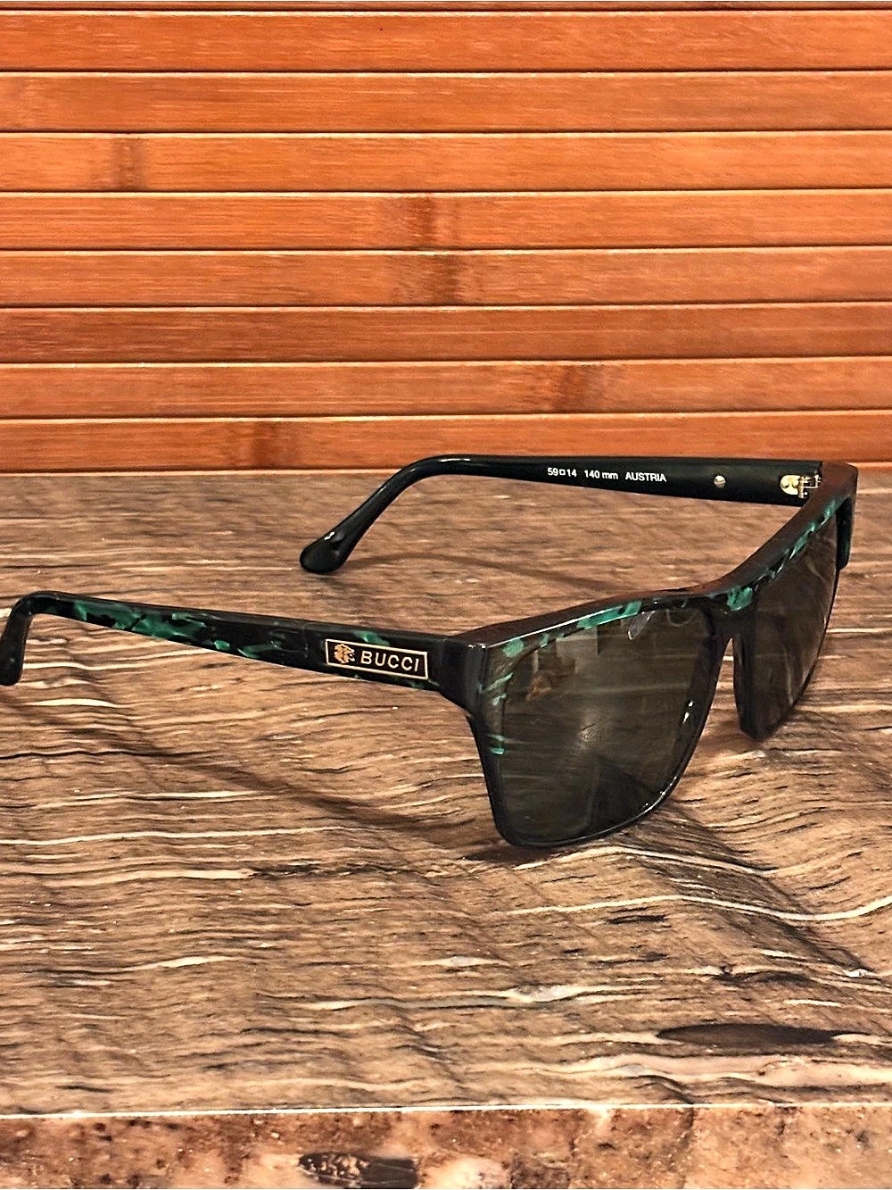 Bucci Aristocat Black & Green Sunglasses
